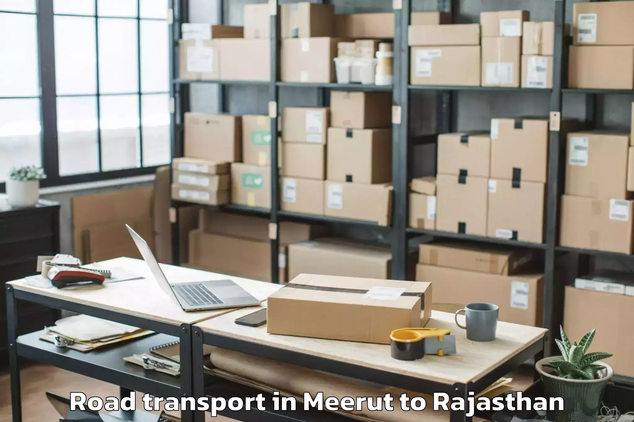 Book Meerut to Chauth Ka Barwara Road Transport Online